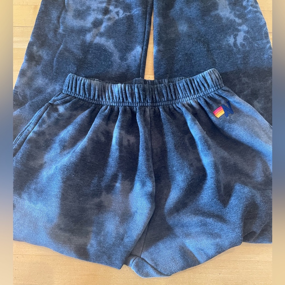 Aviator Nation Hand Dyed Sweatpants - Tie Dye Vintage Charcoal - S - Picture 3 of 3